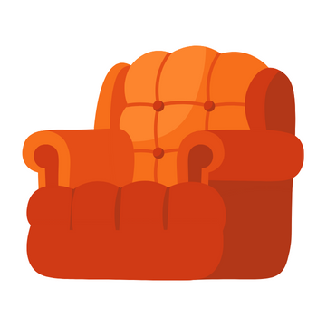An illustration of an orange easy chair